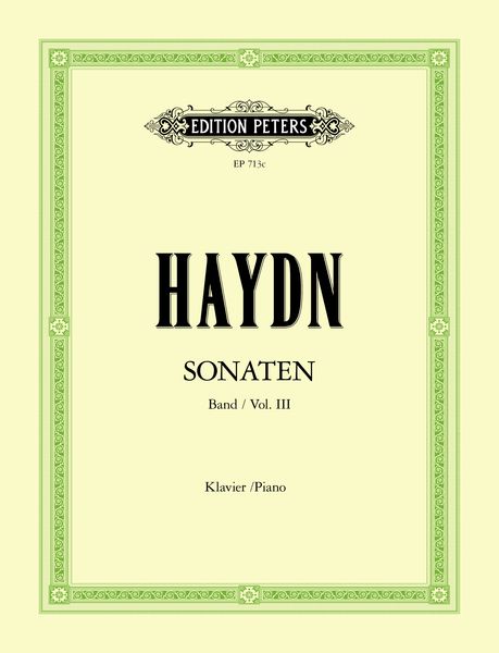 Sonatas, Vol. 3 : For Piano / edited by Carl A. Martienssen.