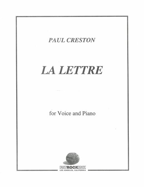 Lettre Op. 59 : For Voice and Piano.