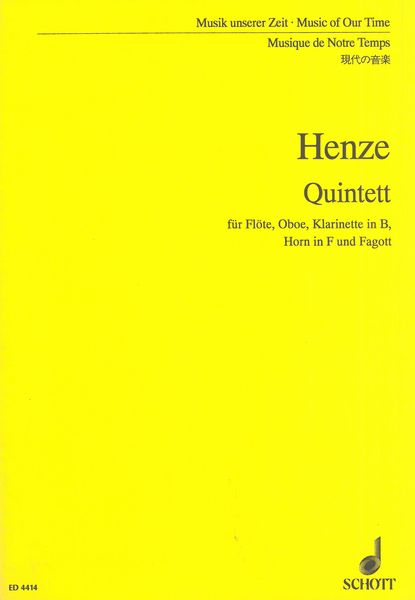 Woodwind Quintet : For Flute, Oboe, Clarinet, Horn, and Bassoon.