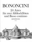 24 Aires : Für Zwei Altblockflöten und Basso Continuo / edited by Bernhard Päuler.