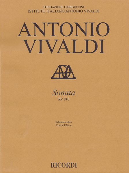 Sonate Per Violino E Basso Continuo In Sol Maggiore, RV 810 / Ed. Federico Maria Sardelli.