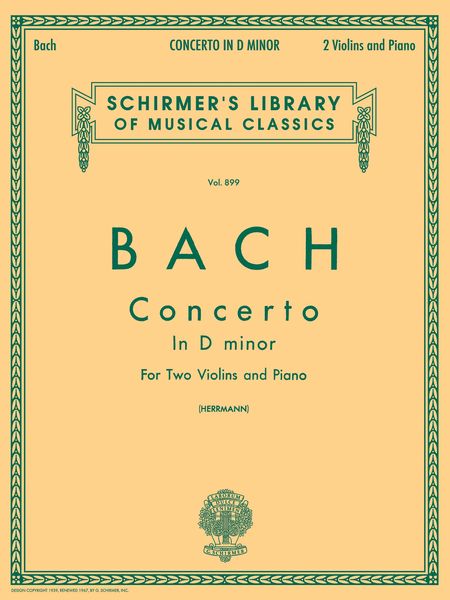Concerto In D Minor : For 2 Violins and Piano.
