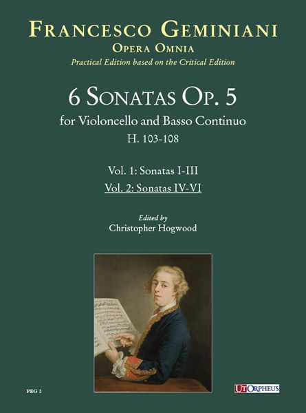 6 Sonatas, Op. 5 : For Violoncello and Basso Continuo - Vol. 2 / Ed. Christopher Hogwood.