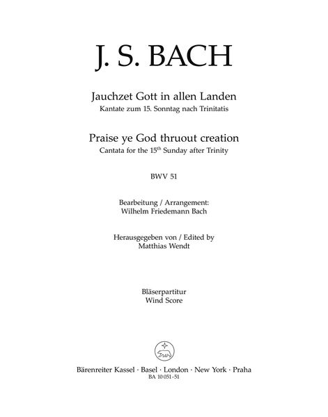 Jauchzet Gott In Allen Landen, BWV 51 / Instrumental Additions by Wilhelm Friedemann Bach.