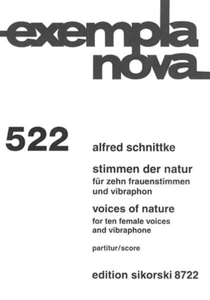 Stimmen der Natur = Voices Of Nature : For Ten Female Voices and Vibraphone.