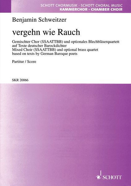 Vergehn Wie Rauch : For Mixed Choir (SSAATTBB) and Optional Brass Quintet.