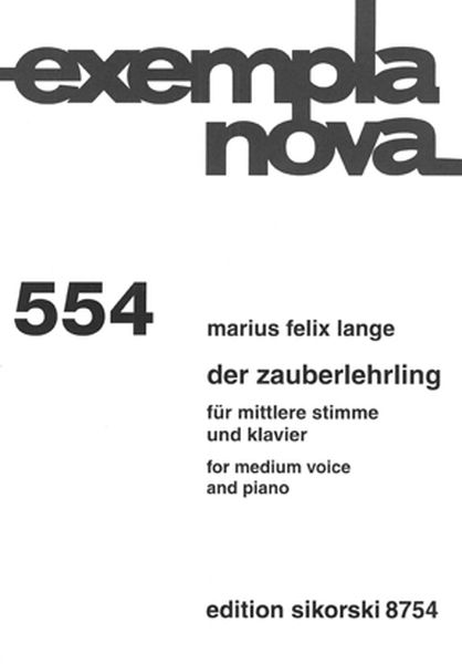 Zauberlehrling : For Medium Voice and Piano (2012).