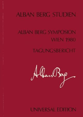 International Alban Berg Symposium, Vienna 1980.