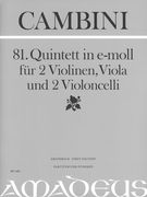 81. Quintett In E-Moll : Für 2 Violinen, Viola und 2 Violoncelli / edited by Bernhard Päuler.