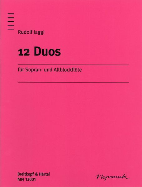 12 Duos : Für Sopran- und Altblockflöte.