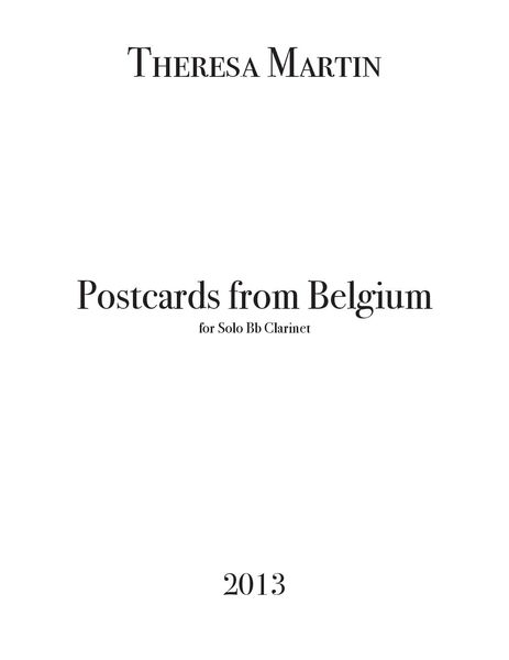 Postcards From Belgium : For Clarinet Solo.