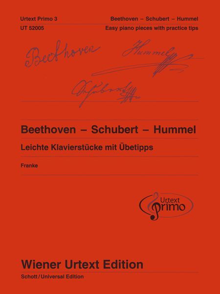 Beethoven-Schubert-Hummel : Leichte Klavierstücke Mit Übentipps / Selected by Nils Franke.