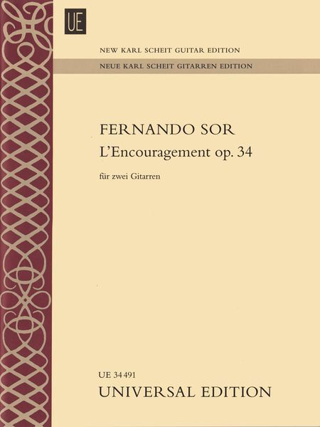 Encouragement, Op. 34 : Für Zwei Gitarren / edited by Olaf Van Gonnissen.