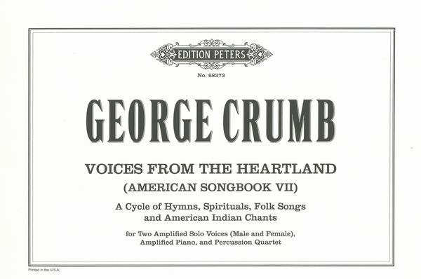 Voices From The Heartland (American Songbook VII) : For 2 Amplified Voices, Amp. Piano & Percussion.