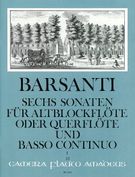 Sechs Sonaten : Für Altblockflöte Oder Querflöte und Basso Continuo, Op. 1, No. 1-3.