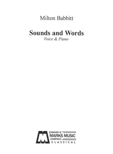 Sounds and Words : For High Voice and Piano.