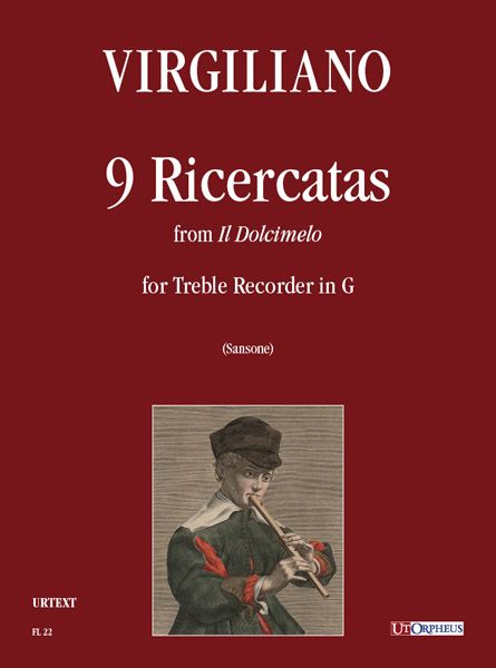 9 Ricercatas From Il Dolcimelo : For Treble Recorder In G / edited by Nicola Sansone.