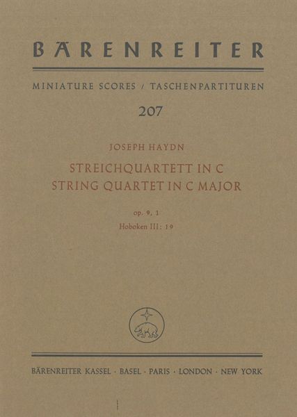 String Quartet In C Major, Op. 9 No. 1.