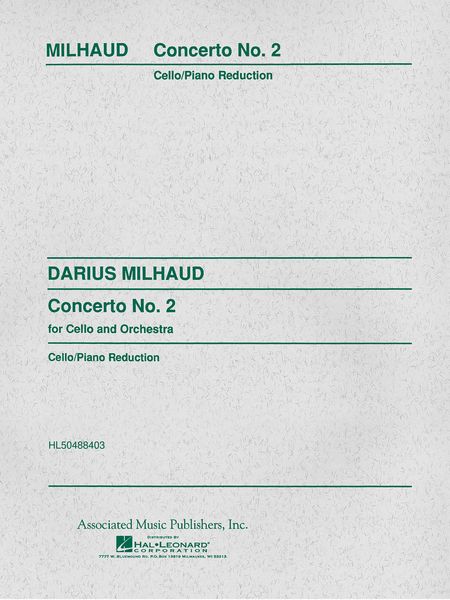 Concerto No. 2 : For Cello and Orchestra - Piano reduction.