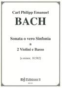 Sonata O Vero Sinfonia (A Minor, H. 582) : Per 2 Violini E Basso / edited by Richard Gwilt.