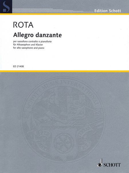 Allegro Danzante : For Alto Saxophone and Piano (1977).