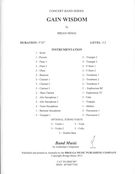 Gain Wisdom : For Concert Band.