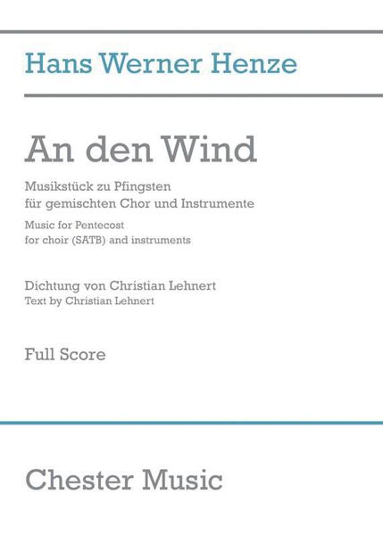 An Den Wind - Musikstück Zu Pfingsten : Für Gemischten Chor und Instrumente.