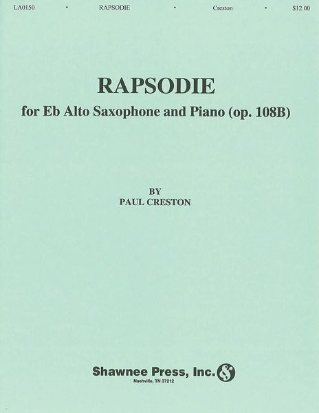 Rapsodie : For Alto Saxophone & Piano.