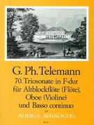 70. Triosonate In F-Dur, TWV 42:F9 : Für Altblockflöte (Flöte), Oboe (Violine) und BC.