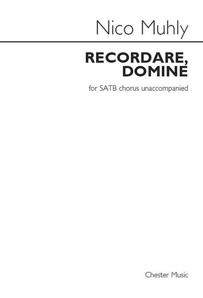 Recordare, Domine : For SATB Chorus Unaccompanied (2013).