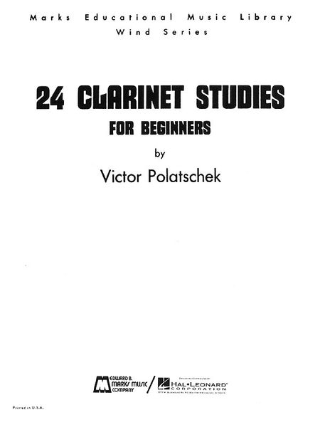 24 Clarinet Studies For Beginners.
