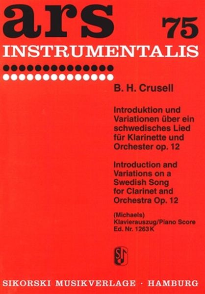 Introduction and Variations On A Swedish Folk Song, Op. 12 : For Clarinet and Piano.