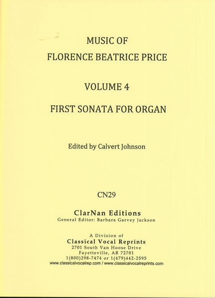 Sonata : For Organ / edited by Calvert Johnson.