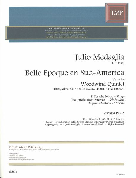 Belle Epoch En Sud America : For Wind Quintet.