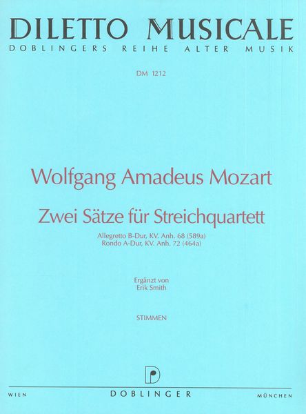 Zwei Saetze Für Streichquartett / Ergaenzt Von Erik Smith.