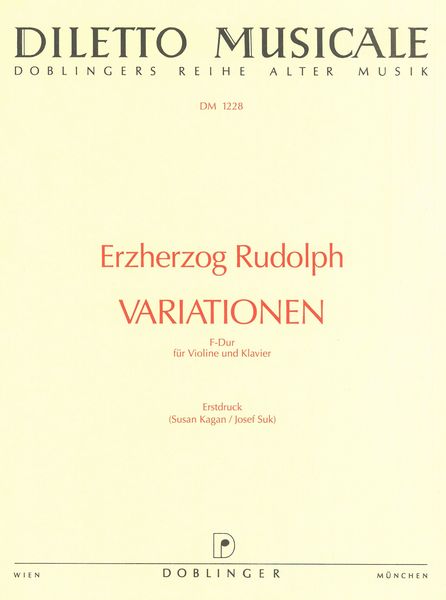 Variationen F-Dur Für Violine und Klavier, Erstdruck / Ed. by Susan Kagan, Joseph Suk.