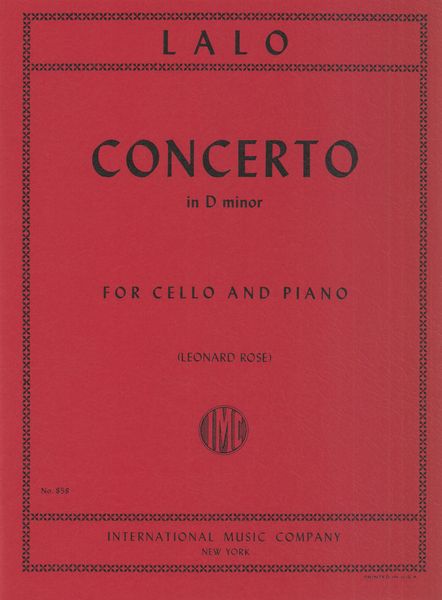 Concerto In D Minor : For Violoncello and Piano.
