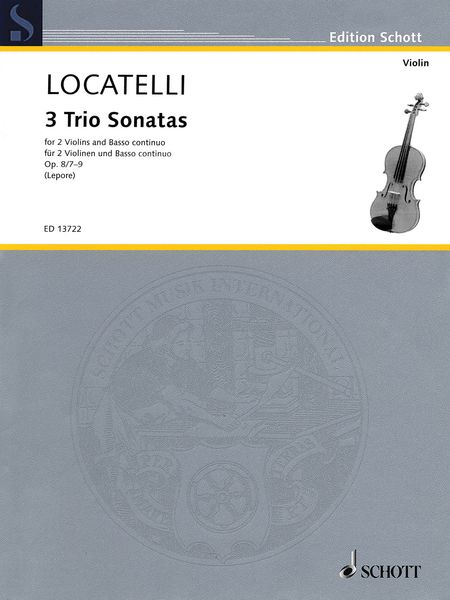 3 Trios Sonatas, Op. 8/7-9 : For 2 Violins and Basso Continuo / edited by Angela Lepore.