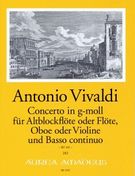 Concerto In G Minor · RV 103 : For Treble Recorder (Flute), Oboe (Violin) and BC.
