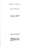 Psalm XXIV : For Four-Part Chorus Of Treble Voices With Piano.