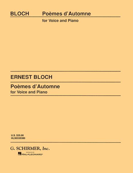 Poemes d'Automne : For Voice and Piano.