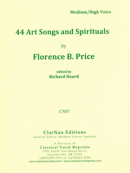 44 Art Songs and Spirituals : For Medium/High Voice / edited by Richard Heard.