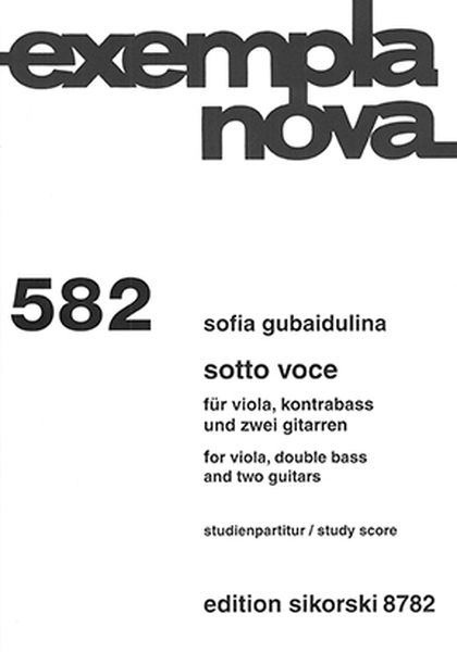 Sotto Voce : Für Viola, Kontrabass und Zwei Gitarren (2010/2013).