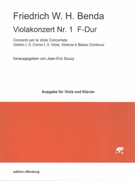 Violakonzert Nr. 1 F-Dur - reduction For Viola and Piano / edited by Jean-Eric Soucy.