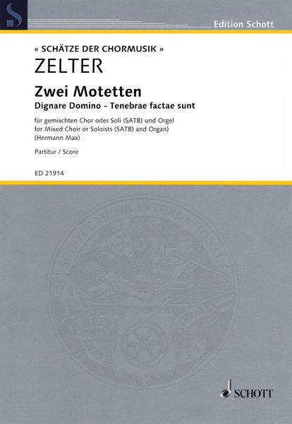 Zwei Motetten : Für Gemischten Chor Oder Soli (SATB) und Orgel / edited by Hermann Max.