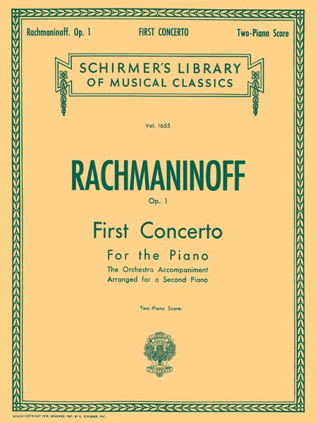 Concerto No. 1 In F Sharp Minor, Op. 1 : For Piano and Orchestra - reduction For Two Pianos.