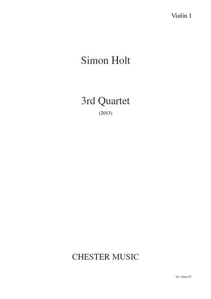 3rd Quartet : For String Quartet (2013).