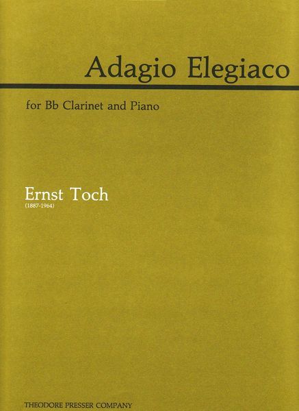 Adagio Elegiaco For Clarinet And Piano.