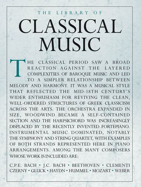 Library Of Classical Music : For Piano.