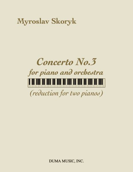 Concerto No. 3 : For Piano and Orchestra - reduction For Two Pianos.